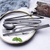 Travel Utensils Set with Case  8-Piece Reusable Stainless Steel Camping Cutlery Set for Lunchbox, Office, School  Portable Fork Spoon Knife Chopsticks  Dishwasher Safe  Black view 2