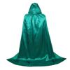 Grebrafan Unisex Hooded Cloak Satin Full Length Pirate Cape (Large, Green) view 3