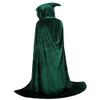 Grebrafan Unisex Hooded Cloak Velvet Full Length Mardi Gras Cape (Small, Green) view 1