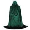 Grebrafan Unisex Hooded Cloak Velvet Full Length Mardi Gras Cape (Small, Green) view 3