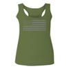 0176. Gray America USA American United States Vintage Flag Patriotic Style Women's Tank Top Racerback (Olive, Large) view 1