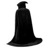Grebrafan Unisex Hooded Cloak Velvet Full Length Halloween Cape (Large, Black) view 1