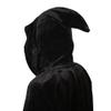 Grebrafan Unisex Hooded Cloak Velvet Full Length Halloween Cape (Large, Black) view 2