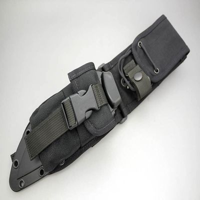 ESEE Black Molded Sheath, MOLLE Compatible Accessory Pocket, 2 Compartments, Black Plastic Pouch