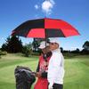 MRTLLOA Automatic Open Golf Umbrella, Extra-Large Oversized Double Canopy Vented Windproof Waterproof Stick Rain Golf Umbrellas for Men and Women(Red Black/68 in) view 2