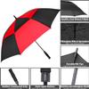 MRTLLOA Automatic Open Golf Umbrella, Extra-Large Oversized Double Canopy Vented Windproof Waterproof Stick Rain Golf Umbrellas for Men and Women(Red Black/68 in) view 3