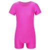 JEATHA Kids Boys Girls One Piece Bodysuit Short Sleeve Ballet Dance Leotard Gymnastics Sports Jumpsuit Purple 10 view 1