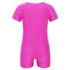 JEATHA Kids Boys Girls One Piece Bodysuit Short Sleeve Ballet Dance Leotard Gymnastics Sports Jumpsuit Purple 10 view 2