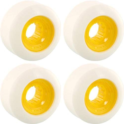 Powerflex Skateboards Rock Candy White/Clear Yellow Skateboard Wheels - 56mm 84b (Set of 4)