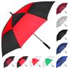 MRTLLOA Automatic Open Golf Umbrella, Extra-Large Oversized Double Canopy Vented Windproof Waterproof Stick Rain Golf Umbrellas for Men and Women(Red Black/62 in) view 1