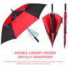 MRTLLOA Automatic Open Golf Umbrella, Extra-Large Oversized Double Canopy Vented Windproof Waterproof Stick Rain Golf Umbrellas for Men and Women(Red Black/62 in) view 3