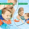 SwimSchool Swim Trainer - Small/Medium - Swim Vest with Shoulder Sleeves, Adjustable Safety Strap, and Removable Chin-Up Collar -Blue/Orange view 2