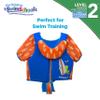 SwimSchool Swim Trainer - Small/Medium - Swim Vest with Shoulder Sleeves, Adjustable Safety Strap, and Removable Chin-Up Collar -Blue/Orange view 3