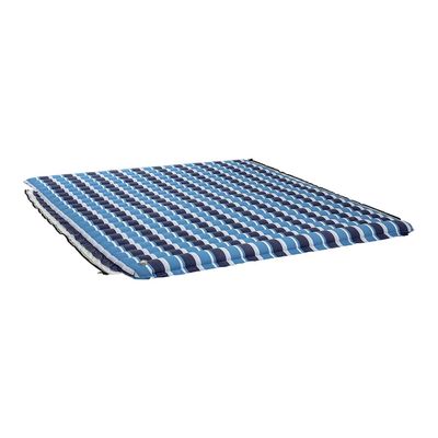 Aqua Ultimate Floating Water Mat  Heavy Duty Floating Island Pad with Expandable Zippers  Navy/White Stripe