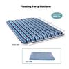 Aqua Ultimate Floating Water Mat  Heavy Duty Floating Island Pad with Expandable Zippers  Navy/White Stripe view 3