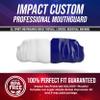 Impact All Sports Mouthguard Lacrosse, Football, Hockey, Basketball, Jiu-Jitsu, and More, Breathable Mouthguard for Youth Adults, Professional Custom-Fit, White & Blue view 2