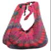 Full Funk Colorful Tie Dye Cotton Yaam Large Monk or Messenger Shoulder Bag, Medium, Dark Red Tone view 1