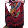 Full Funk Colorful Tie Dye Cotton Yaam Large Monk or Messenger Shoulder Bag, Medium, Dark Red Tone view 2