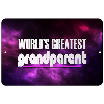 Makoroni - World's Greatest Grandparent - Street Sign 12"x18" Aluminum, Des g84