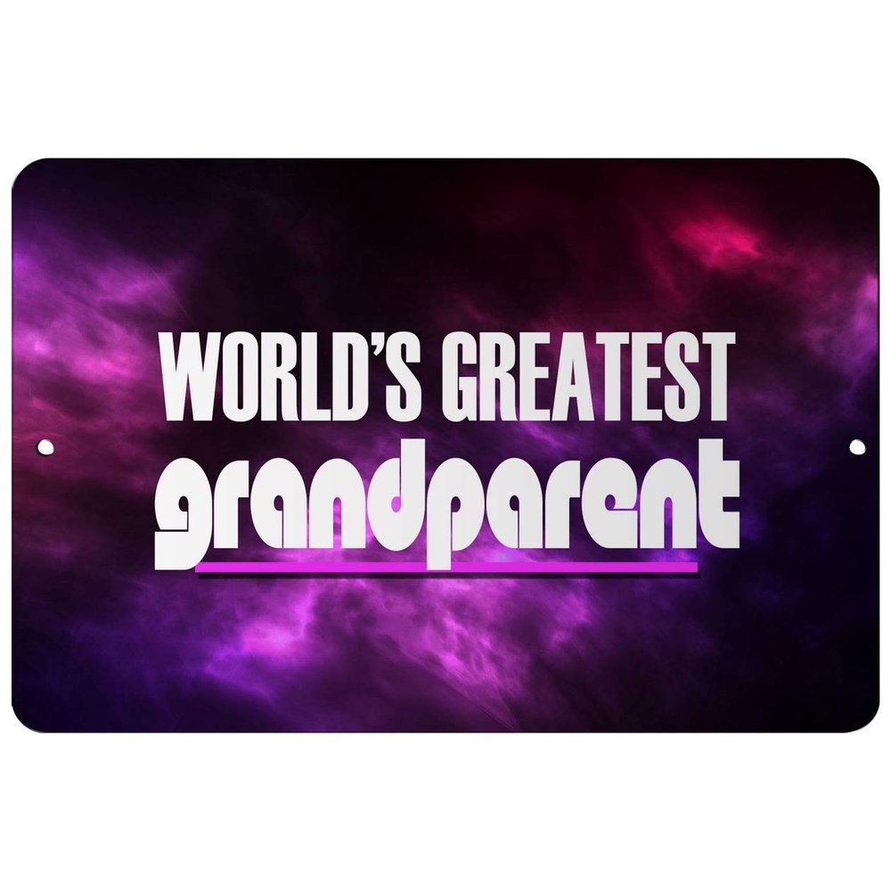 Makoroni - World's Greatest Grandparent - Street Sign 12"x18" Aluminum, Des g84