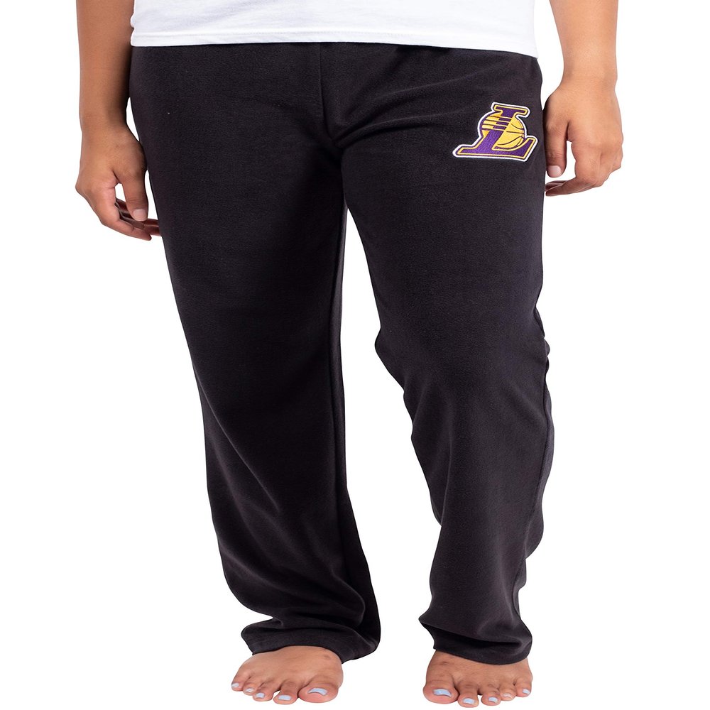 Ultra Game Women's NBA Sleepwear Super Soft Plush Pajama Loungewear Pants, Los Angeles Lakers, Black, Medium