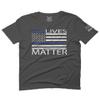 0181. Blue Lives Matter American Flag Thin Blue Line USA Police Support Patriotic Style for Men T Shirt (Charcoal Medium) view 1