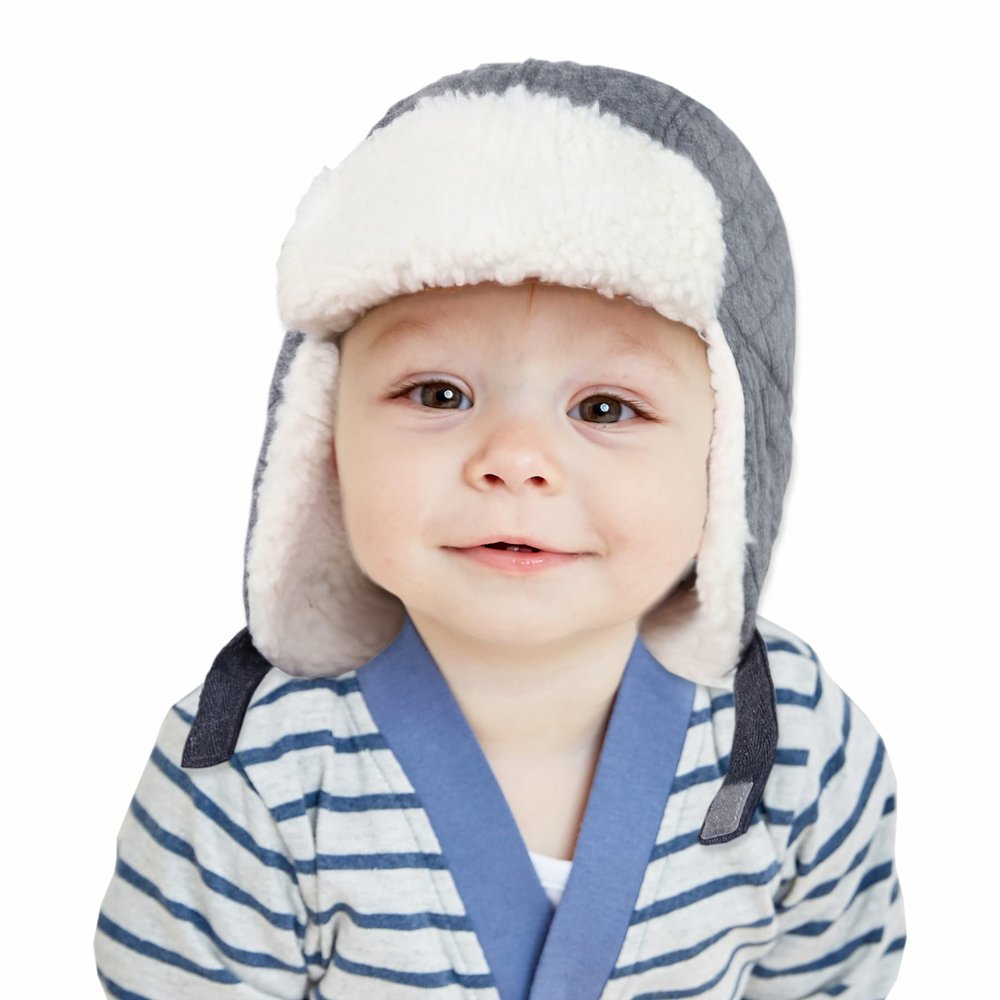 Keepersheep Baby Boy Ushanka Earflap Winter Trooper Hat Cap, Kids Trapper Hat (Deep Gary, 3-6 Months)