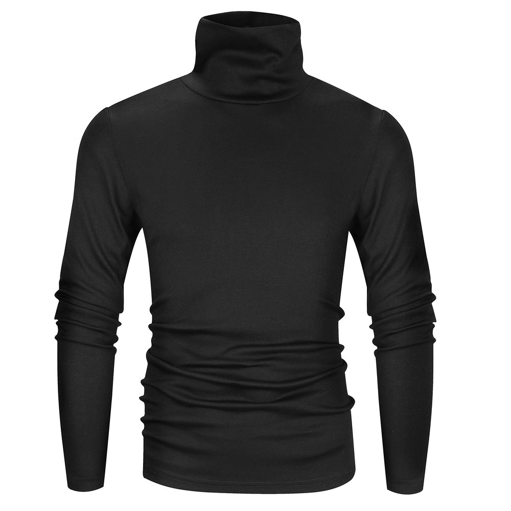 Derminpro Men's Thermal Turtleneck Soft Long Sleeve T-Shirt Black Small