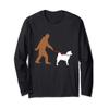 Bigfoot Walking Akita Dog Sasquatch Long Sleeve T-Shirt view 1