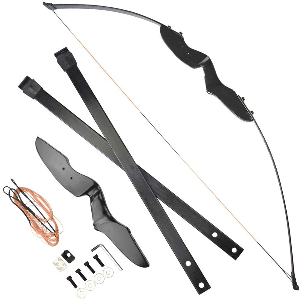 SHARROW Archery Take Down Recurve Bow Wooden Bow Riser 40lbs Longbow Archery Set with Bow Sight Hunting for Adults (Bow)