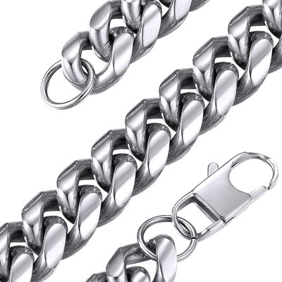 GoldChic 14mm Chunky Miami Chain Necklace, 316L Stainless Steel Cuban Link For Men & Women, Hip Hop Jewelry with Gift Box 22 inches