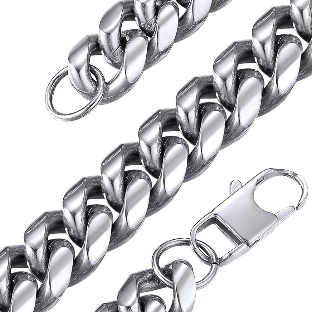 GoldChic 14mm Chunky Miami Chain Necklace, 316L Stainless Steel Cuban Link For Men & Women, Hip Hop Jewelry with Gift Box 22 inches