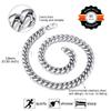 GoldChic 14mm Chunky Miami Chain Necklace, 316L Stainless Steel Cuban Link For Men & Women, Hip Hop Jewelry with Gift Box 22 inches view 4