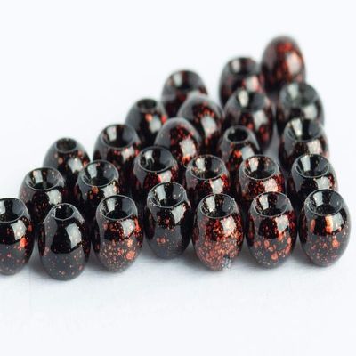 Blue Wing Olive Tungsten Beads for Fly Tying - 100 Pack (Mottled Brown, 3.2 mm (1/8"))