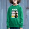 TEEAMORE Custom Youth Crewneck Sweatshirt Add Your Own Image Design Text Front Back Side Kelly view 2