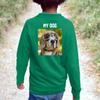 TEEAMORE Custom Youth Crewneck Sweatshirt Add Your Own Image Design Text Front Back Side Kelly view 3