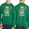 TEEAMORE Custom Youth Crewneck Sweatshirt Add Your Own Image Design Text Front Back Side Kelly view 4