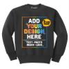TEEAMORE Custom Youth Crewneck Sweatshirt Add Your Own Image Design Text Front Back Side Charcoal view 1