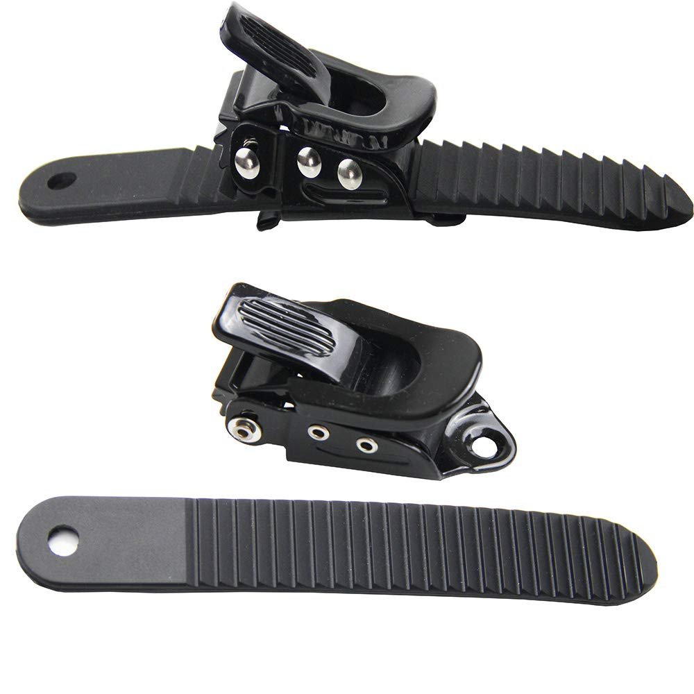 UP100 1 Sets Snowboard 2 Buckles with 2 Straps for Snowboard Strap-in Toe Tongue Binding System