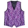 Barry.Wang Purple Silver Formal Men Vest Paisley Jacquard Silk Tie Suit Waistcoat Set Wedding 5PCS view 4