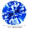 Ueerdand Pack of 4 Cheerleading Pom Poms Foil Plastic Metallic Cheerleader Pom Poms for Cheer Sport Kids Adults Team Spirit Cheering (Blue White) view 2