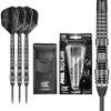 Target Darts Phil Taylor Power 8-Zero 4 Black Steel Tip Darts, 80% Tungsten Dart Set, P8Z4, 21G | Player Edition Darts with Fixed Points | Black Darts Case Included view 1