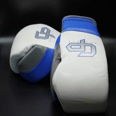 Counterpunchsports - 16 oz Lace Up Gloves for Sparring 100% Cowhide Leather, Superior Protection for Your Hands with Single Mold Technology (Blue & White)