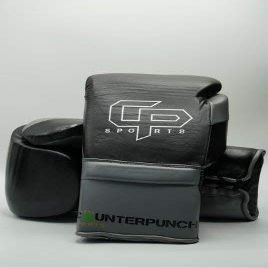 Counterpunchsports - 16 oz Lace Up Gloves for Sparring 100% Cowhide Leather, Superior Protection for Your Hands with Single Mold Technology (Black & Silver)