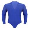 dPois Men's Sequins V Neck Dance Shirts Unitard Ballroom Modern Latin Long Sleeve Dancewear Royal_Blue Large view 4