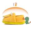 JACKSHIBO Girls Boys Home Slippers Warm Dinosaur House Slippers For Toddler Fur Lined Winter Indoor shoes Yello 7-8 Toddler view 2