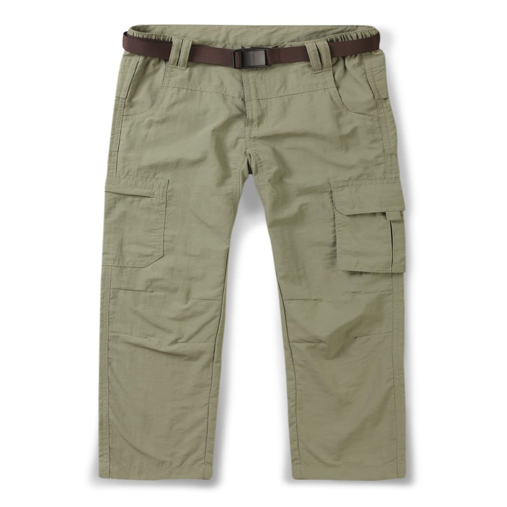 Mesinsefra Kids' Hiking Pants,Boy's Casual Outdoor Quick Dry Lightweight Waterproof Climbing Camping Fishing Trousers Khaki 120cm-5 Years