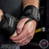 SERIOUS STEEL FITNESS Weightlifting & Powerlifting Wrist Support w/Thumb Loop | Sold as Pair! (Black/Gray Line, 18") view 2