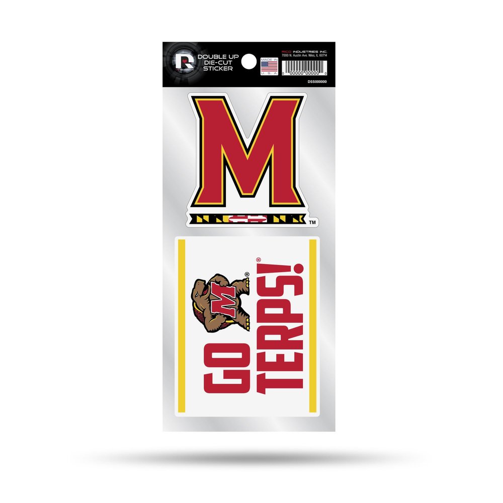 NCAA Maryland Terrapins Double Up Die Cut 2-Piece Sticker Sheet
