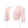 Women's Classic 3/4 Sleeve Open Front Lightweight Cropped Cardigans Sweaters (S-XL) WCD001 - Dust Pink - Small - A1A view 2
